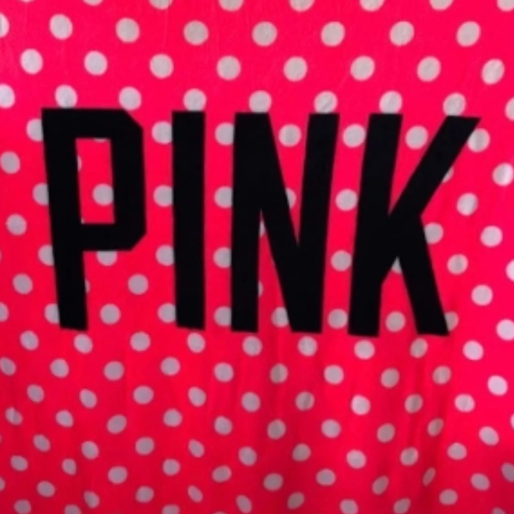 Vs pink polka dot blanket throw rare htf